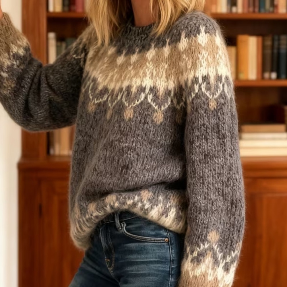 Retro New England Style Fair Isle Sweater